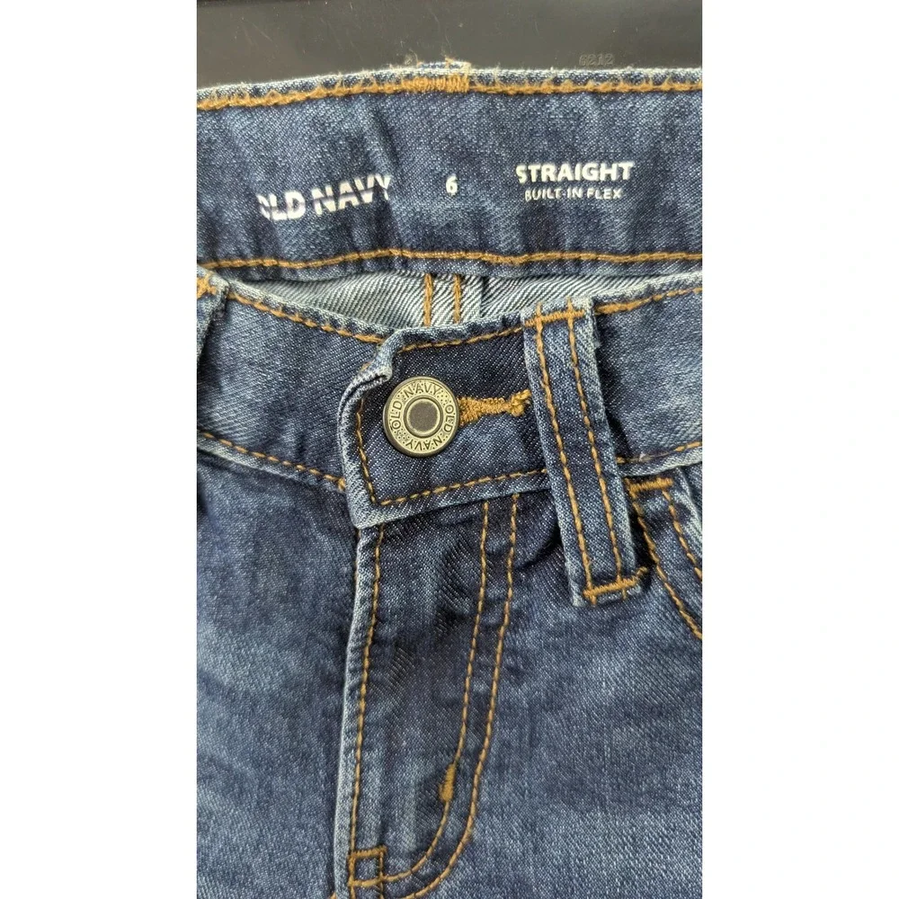 Old‎ Navy Boys Straight Built-In Flex Jeans Dark Wash Size 6 Denim Pants